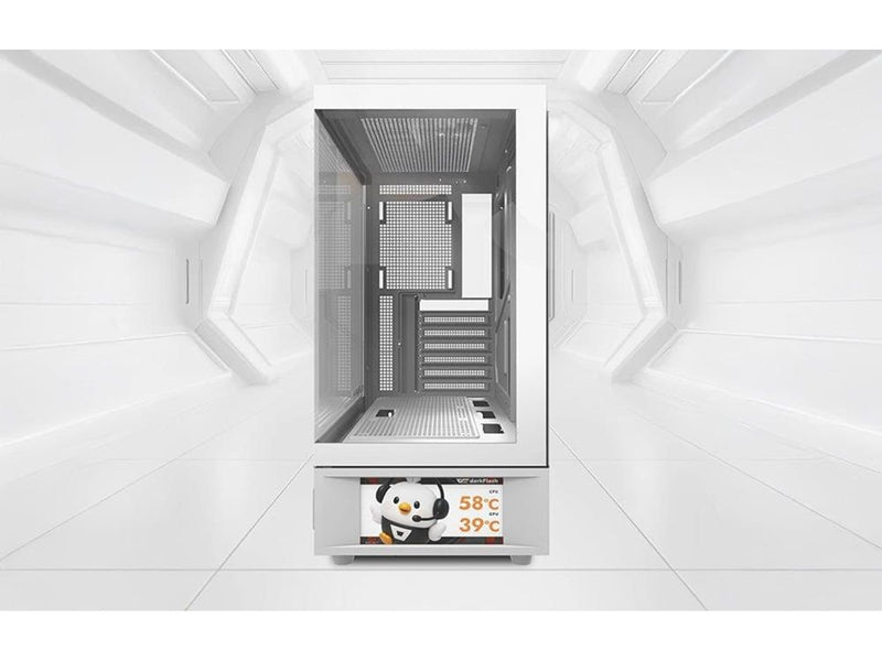 Darkflash DS950V Computer Case with Display + 6 Fans - Gehäuse - Weiß