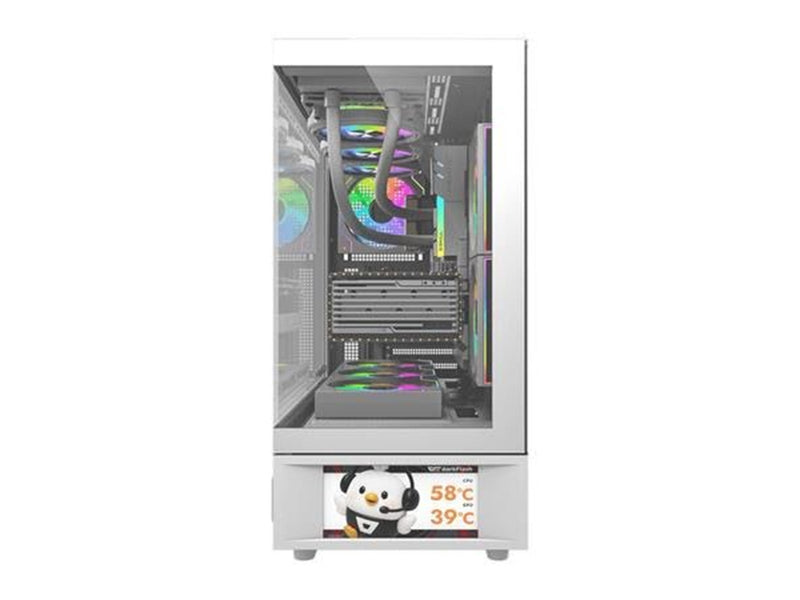 Darkflash DS950V Computer Case with Display + 6 Fans - Gehäuse - Weiß