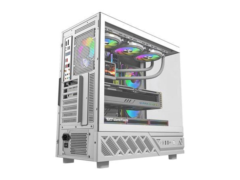 Darkflash DS950V Computer Case with Display + 6 Fans - Gehäuse - Weiß
