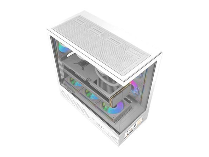 Darkflash DS950V Computer Case with Display + 6 Fans - Gehäuse - Weiß