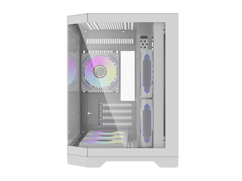 Darkflash FT418 computer case + 6 aRGB fans (white) - Gehäuse - Minitower - Weiß