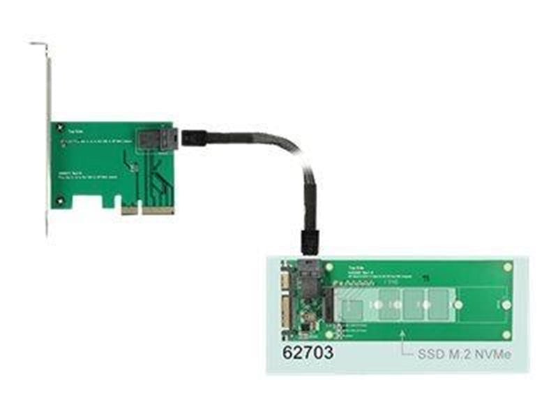 DeLOCK Converter SATA 22 pin / SFF-8643 NVMe > 1 x M.2 NGFF Key M