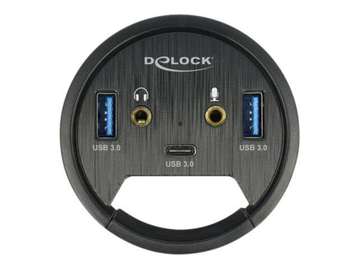 DeLOCK In-Desk Hub USB-Hubs - 3 - Schwarz
