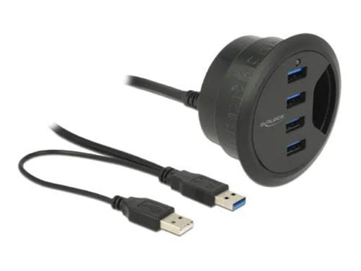 DeLOCK In-Desk Hub USB-Hubs - 4 - Schwarz