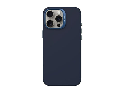 Decoded AntiMicrobial Silicone Backcover for iPhone 16 Pro Max Blue Print (Navy)