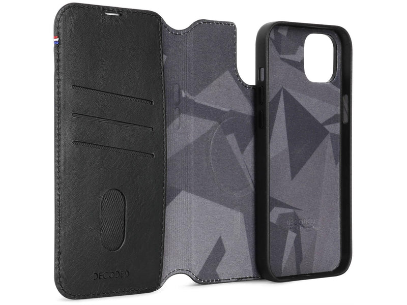 Decoded Leather Detachable Wallet for iPhone 15 Plus Black