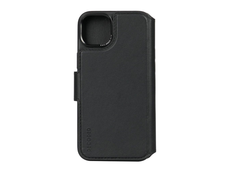 Decoded Leather Detachable Wallet for iPhone 15 Plus Black