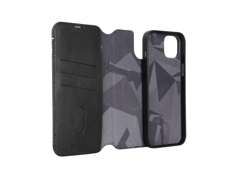 Decoded Leather Detachable Wallet for iPhone 15 Plus Black