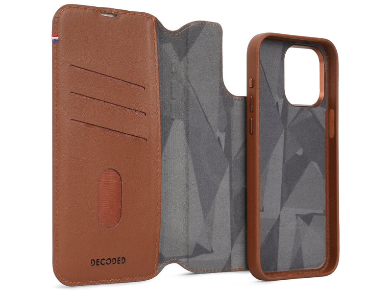 Decoded Leather Detachable Wallet for iPhone 15 Pro Max Tan