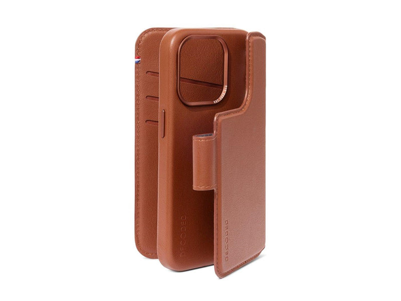 Decoded Leather Detachable Wallet for iPhone 15 Pro Max Tan