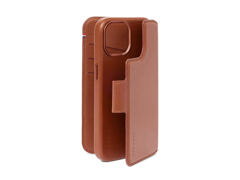 Decoded Leather Detachable Wallet for iPhone 15 Pro Max Tan