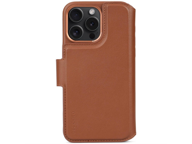 Decoded Leather Detachable Wallet for iPhone 15 Pro Max Tan