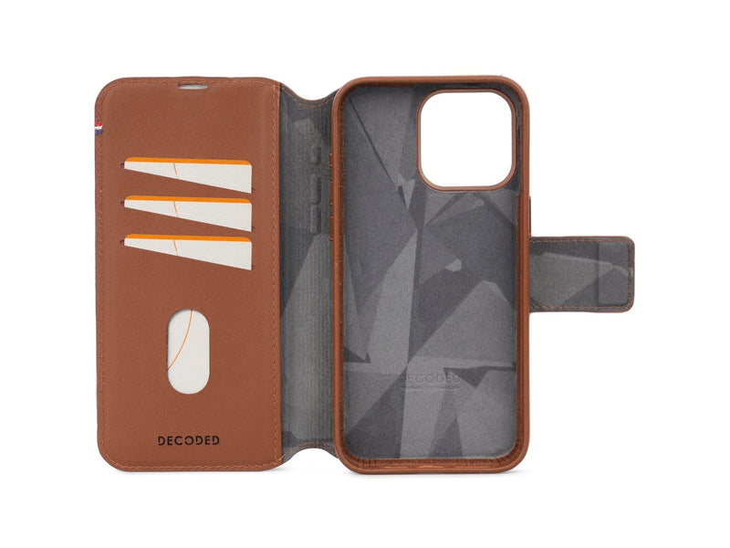 Decoded Leather Detachable Wallet for iPhone 15 Pro Max Tan