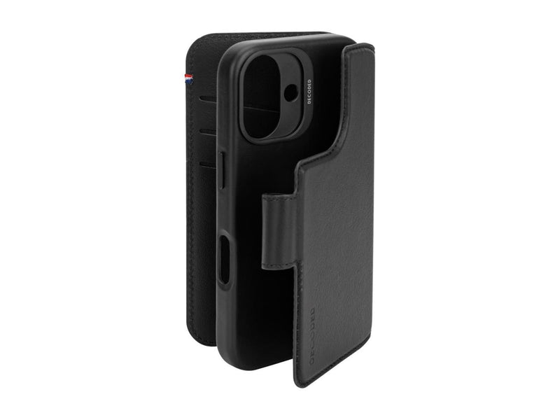 Decoded Leather Detachable Wallet for iPhone 16 Black
