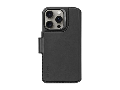 Decoded Leather Detachable Wallet for iPhone 16 Pro Black