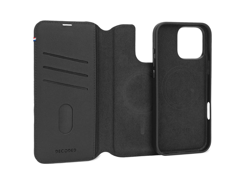 Decoded Leather Detachable Wallet for iPhone 16 Pro Max Black