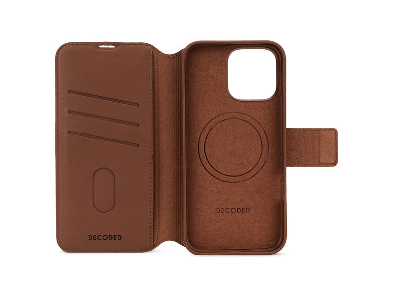 Decoded Leather Detachable Wallet for iPhone 16 Pro Max Tan