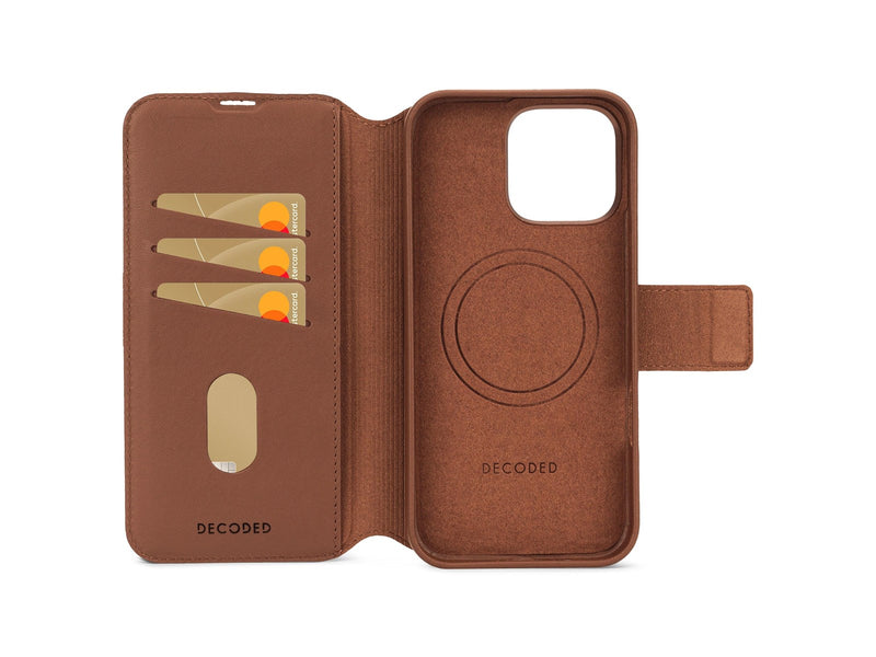 Decoded Leather Detachable Wallet for iPhone 16 Pro Max Tan