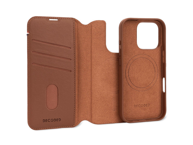 Decoded Leather Detachable Wallet for iPhone 16 Pro Max Tan