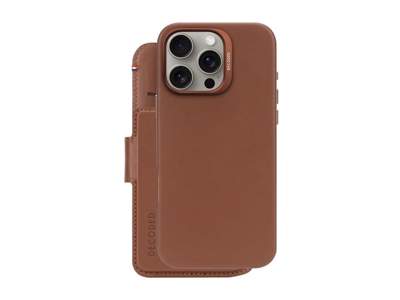 Decoded Leather Detachable Wallet for iPhone 16 Pro Max Tan