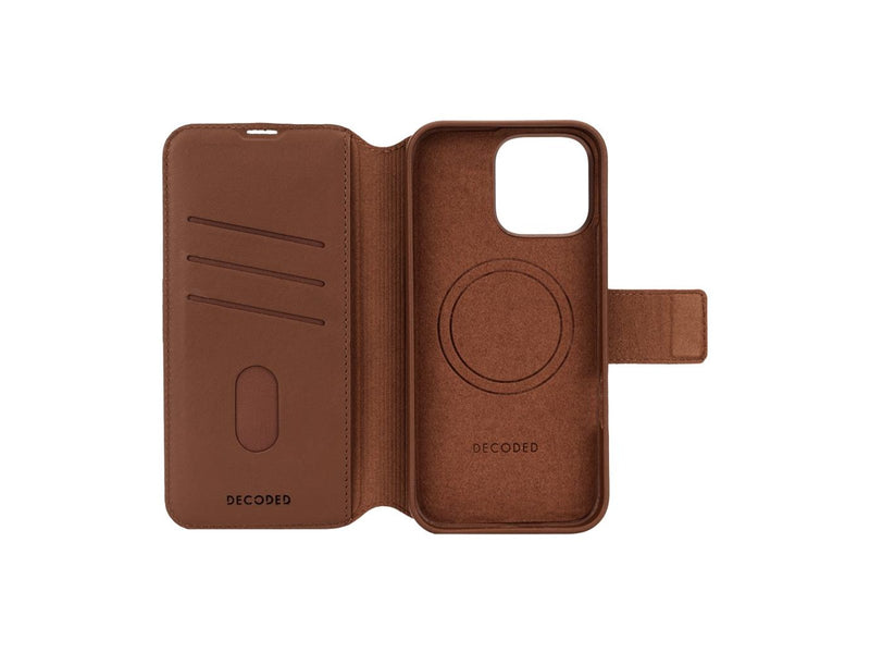 Decoded Leather Detachable Wallet for iPhone 16 Pro Max Tan