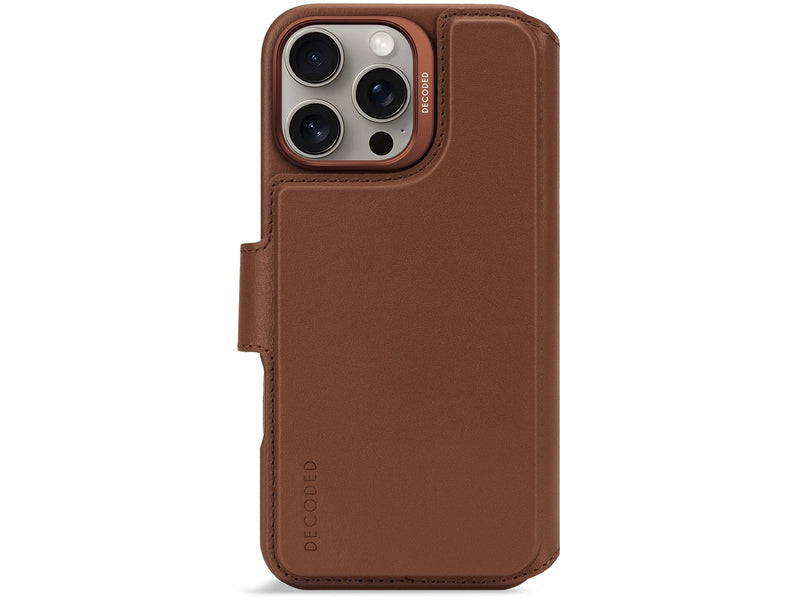 Decoded Leather Detachable Wallet for iPhone 16 Pro Max Tan