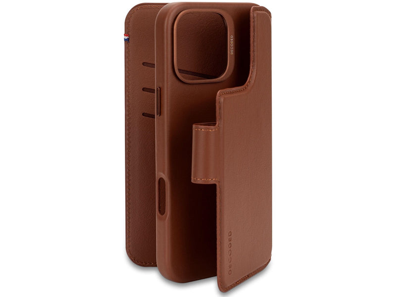 Decoded Leather Detachable Wallet for iPhone 16 Pro Max Tan