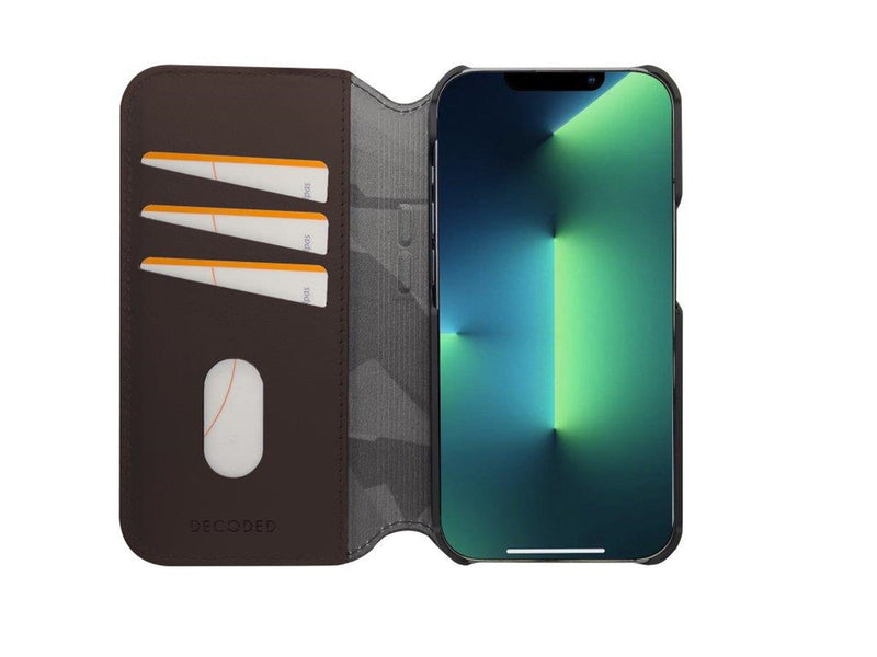 Decoded Leather Wallet Case for iPhone 14 Pro Max Brown