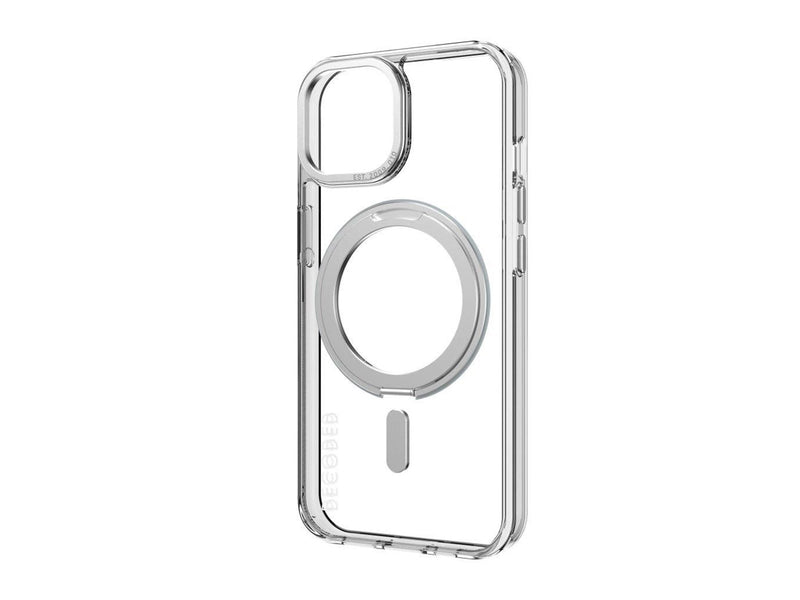 Decoded Recycled Plastic Transparent Loop Stand BackCover for iPhone 15 Clear