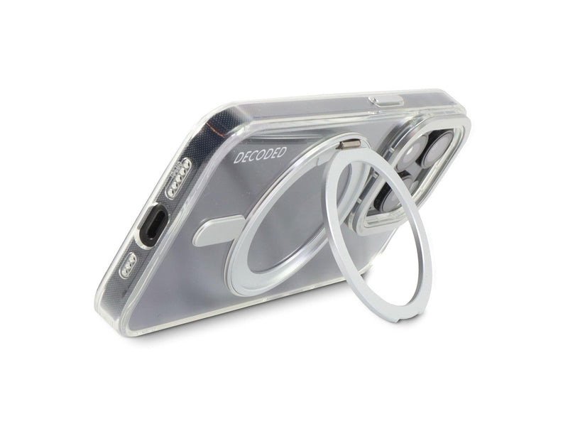 Decoded Recycled Plastic Transparent Loop Stand BackCover  for iPhone 15 Pro Clear