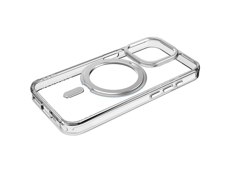 Decoded Recycled Plastic Transparent Loop Stand BackCover  for iPhone 15 Pro Clear