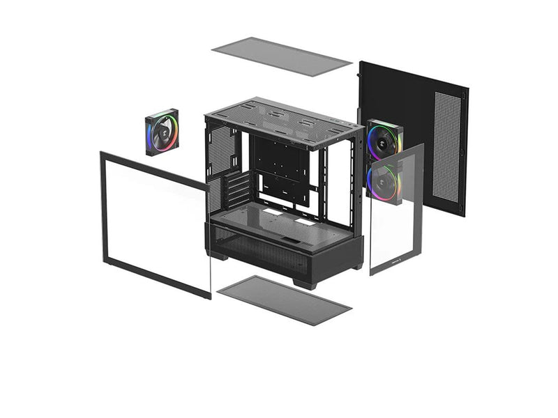 DeepCool CG380 3F - Gehäuse - Minitower - Schwarz