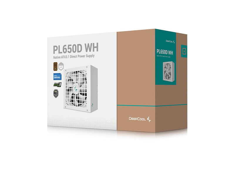 DeepCool PL650-D White Netzteile - 650 Watt - 120 mm - ATX 3.1 - 80 Plus Bronze zertifiziert