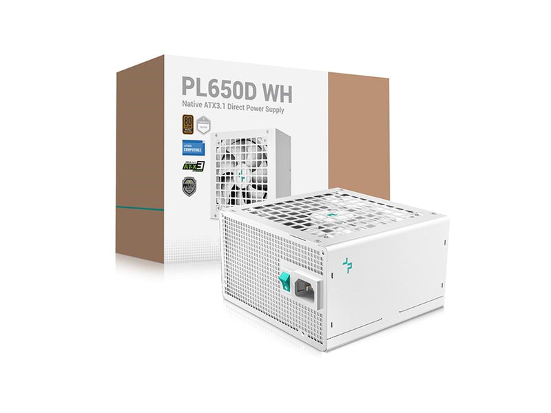 DeepCool PL650-D White Netzteile - 650 Watt - 120 mm - ATX 3.1 - 80 Plus Bronze zertifiziert