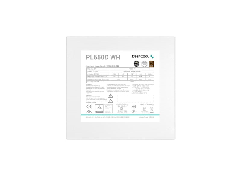DeepCool PL650-D White Netzteile - 650 Watt - 120 mm - ATX 3.1 - 80 Plus Bronze zertifiziert