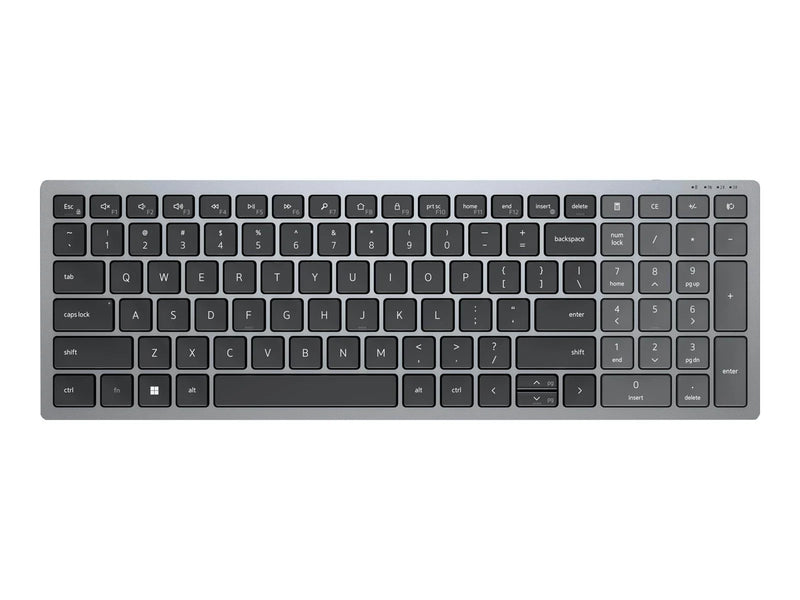 Dell KB740 - keyboard - compact multi device - QWERTZ - German - titan grey - Tastatur - Deutsch - Grau