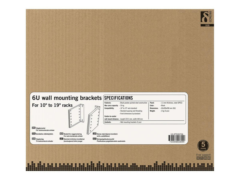 Deltaco 19-DTSR0706 - 6U - Wall Mount Bracket