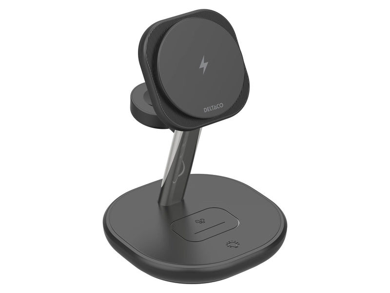 Deltaco 3-in-1 magnetic wireless charging Stand