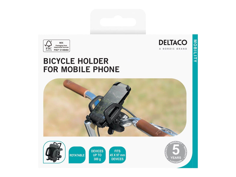 Deltaco ARM-B100 - bike holder for mobile phone - detachable holds up to 300g