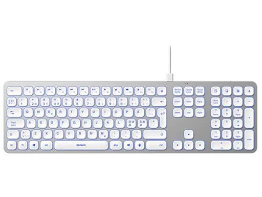 Deltaco Aluminium Keyboard - Tastatur - Full-Size - Nordic ISO - Silber