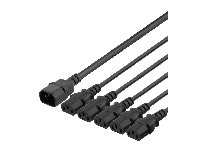 Deltaco DEL-113D - power splitter - IEC 60320 C14 to power IEC 60320 C13 - 2 m
