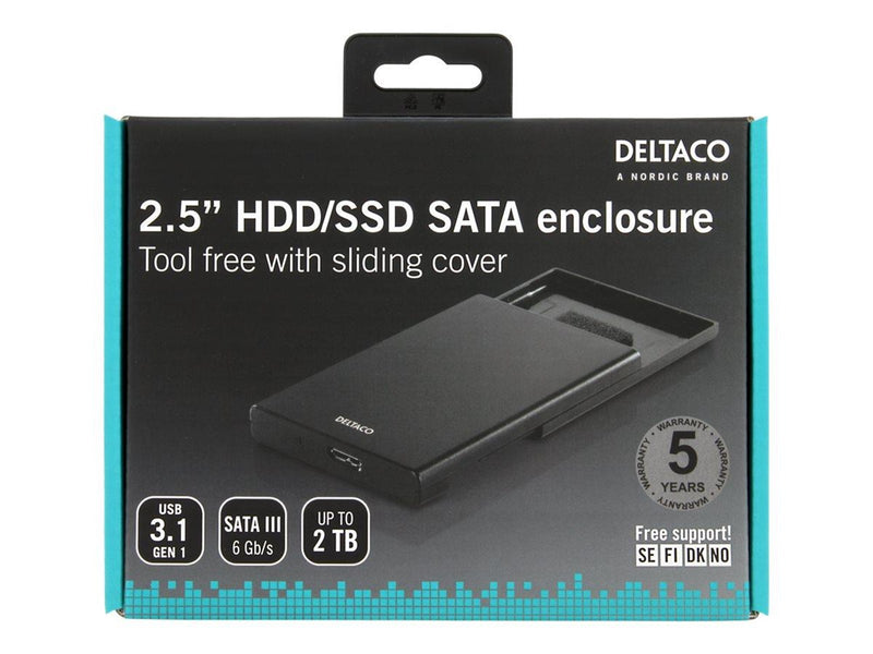 Deltaco Externt hårdiskkabinett USB 3.0 skutbar