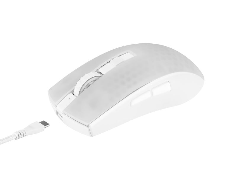 Deltaco GAMING DM320 Transparents RGB Wireless - Gaming Maus (Weiß)