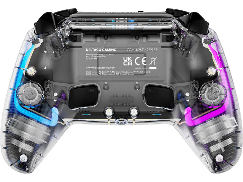 Deltaco GAMING PS4 Transparent Controller - Wireless Controller - Sony PlayStation 4