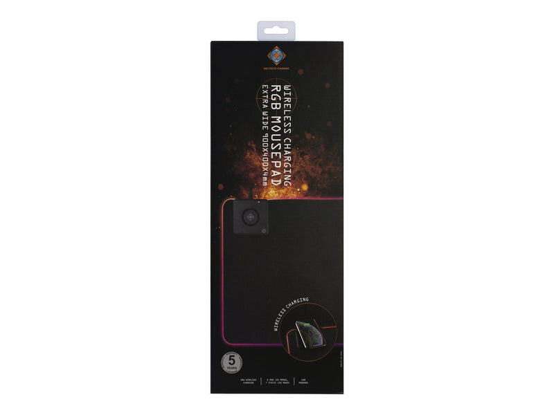 Deltaco GAMING XL RGB Mousepad with integrated QI Wireless Charging