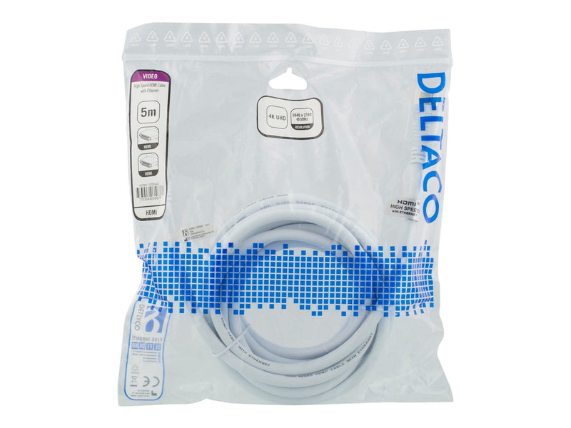 Deltaco HDMI-1050AD - HDMI cable with Ethernet - 5 m