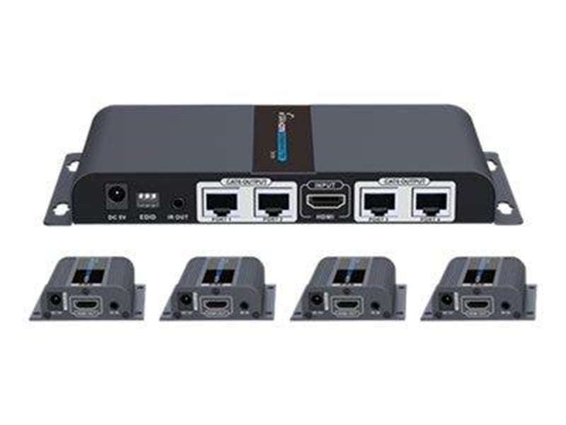 Deltaco HDMI-276 1X4 HDMI Extender Splitter over CAT6/6a/7 40m with IR pass-back