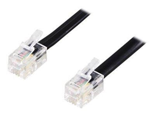 Deltaco IMP DEL-160M - phone cable - 10 m - black - Schwarz - 10m