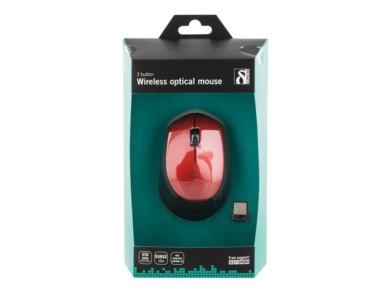 Deltaco MS-462 - Mouse optical 3 buttons wireless USB - Maus (Rot)