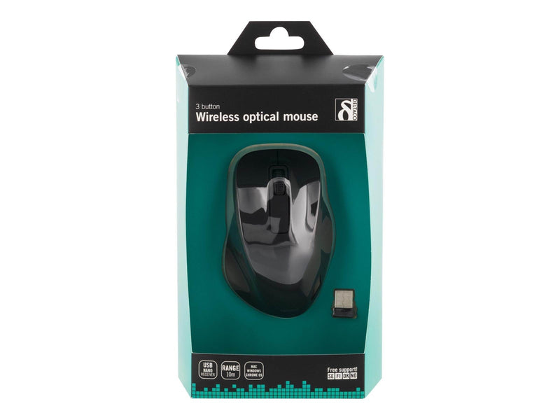 Deltaco MS-710 - Mouse optical 3 buttons wireless USB Black - Maus (Schwarz)